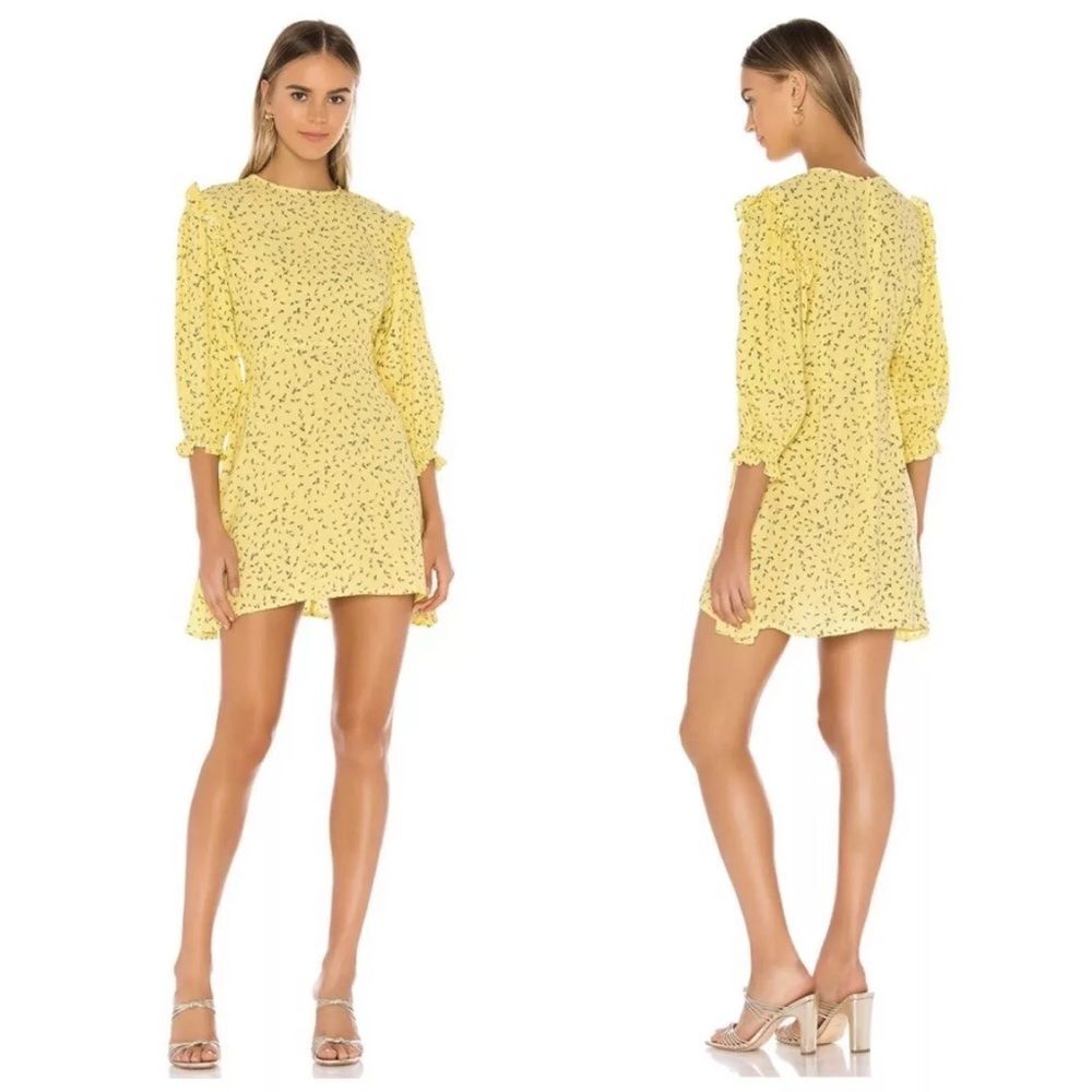 Revolve Faithfull The Brand Edwina Mini Dress La Fica Floral Print Ruffle Size 6